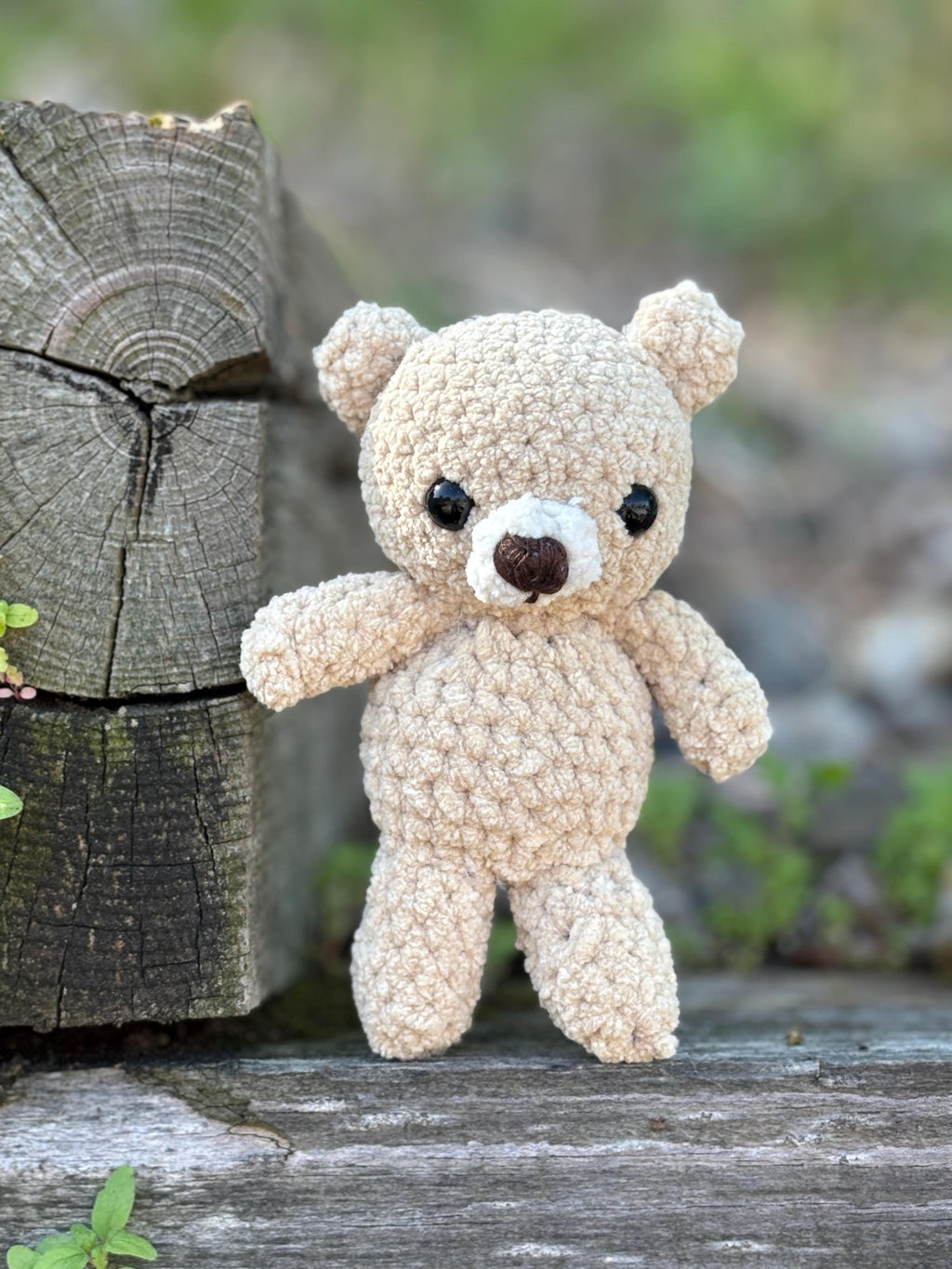 Crochet Teddy Bear Amigurumi Pattern, Tiny Chenille Plush (PDF Pattern)