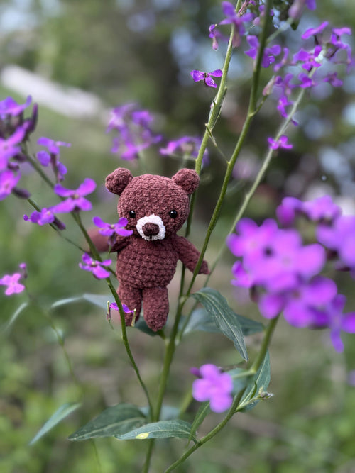 Crochet Teddy Bear Amigurumi Pattern, Tiny Chenille Plush (PDF Pattern)