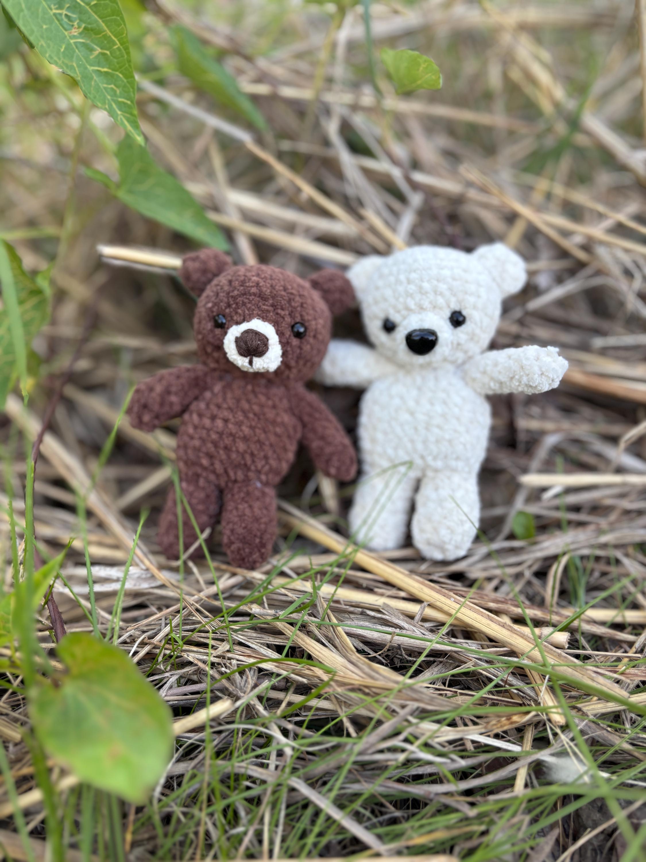 Crochet Teddy Bear Amigurumi Pattern, Tiny Chenille Plush (PDF Pattern)