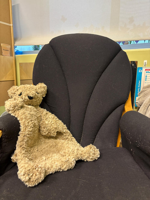 Crochet Bear Lovey Blanket BUILT IN FIDGET Super Soft Snuggler Baby Toy