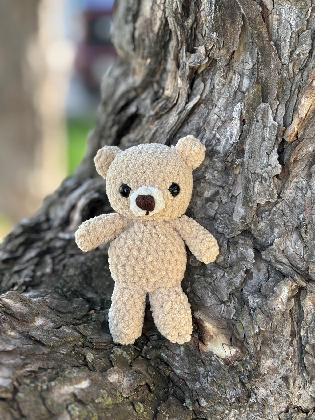 Crochet Teddy Bear Amigurumi Pattern, Tiny Chenille Plush (PDF Pattern)